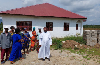 Priest and congregation in Sierra Leone