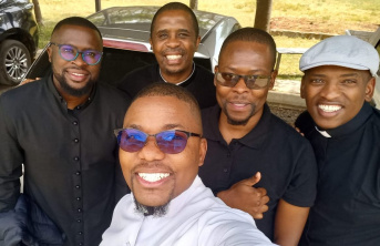 Seminarians and priests taking a selfie